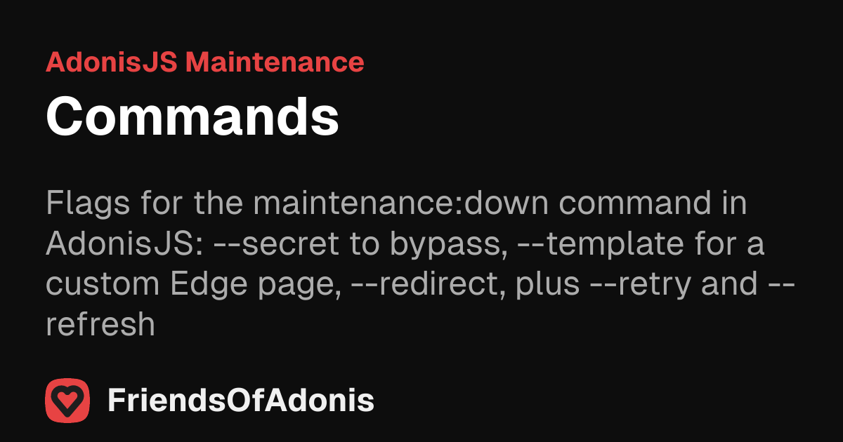 Commands | Friends Of Adonis